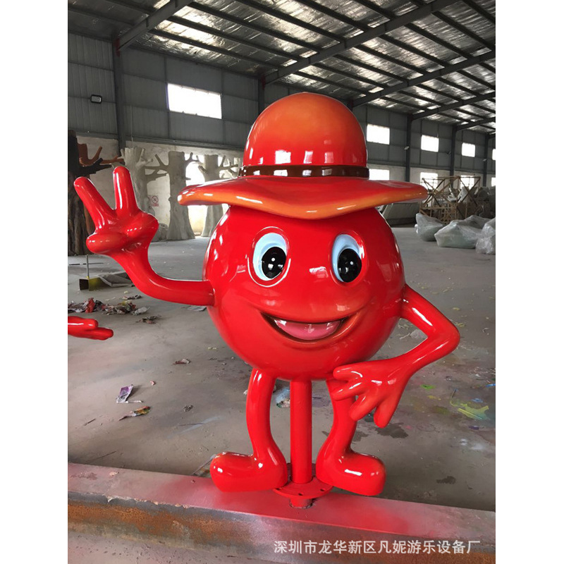 公园水上乐园 装饰卡通艺术品 小区广场玻璃钢小雕塑 长虫红苹果