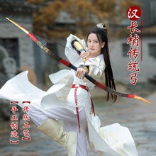 汉长梢传统弓仿古弓箭 户外射箭狩猎景区cos古装娱乐游戏古代弓箭