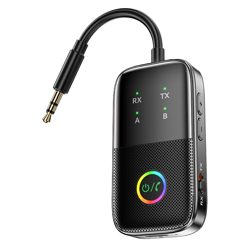 2025新款蓝牙接收器发射器二合一AUX车载免提音频适配器二拖二