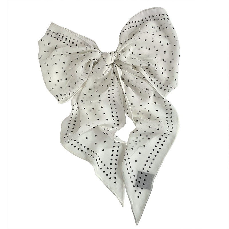 Pañuelo de seda de lunares de tira larga, cinta estampada de alta calidad, bufanda decorativa de relajación de todo fósforo de primavera y verano, temperamento, cinta para el cabello, accesorios para el cabello