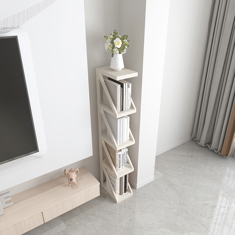 Bookshelf Rack Floor-Standing Simple Home Living Room Storage Cabinet 20cm Small Bookcase Wall-Mounted Narrow Gap Storage Shelf