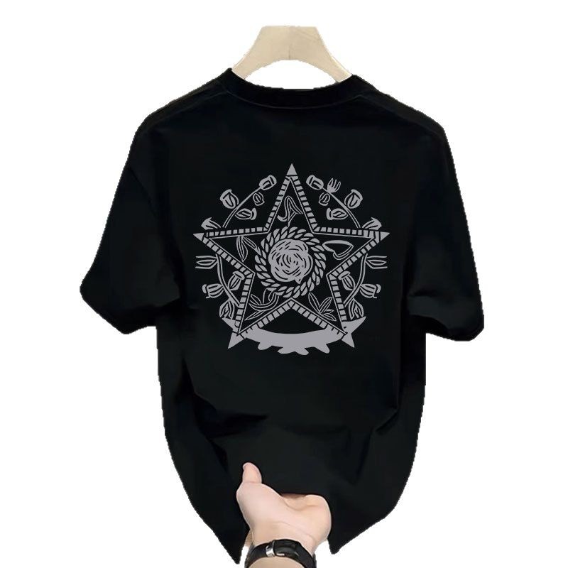 Herren-T-Shirt aus 100 % Baumwolle, Kurzarm, vielseitig, im angesagten Streetstyle, lockere Passform, Sommer-Trendtop von der Marke Niche_voghion.com