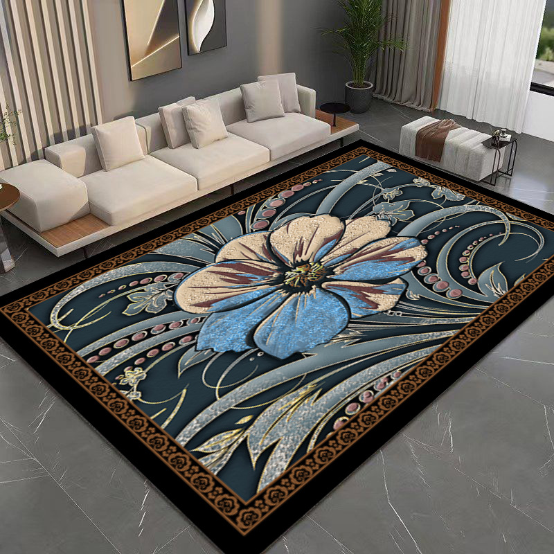 Cross-Border Crystal Velvet New Chinese Style 3D Wohnzimmer Sofa Couchtisch Schlafzimmer Fleckenabweisender Teppich_voghion.com