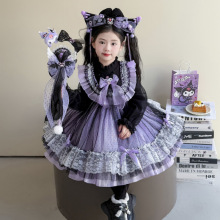 秋冬库洛米洛丽塔公主裙高端儿童蓬蓬纱礼服裙连帽斗篷潮款两件