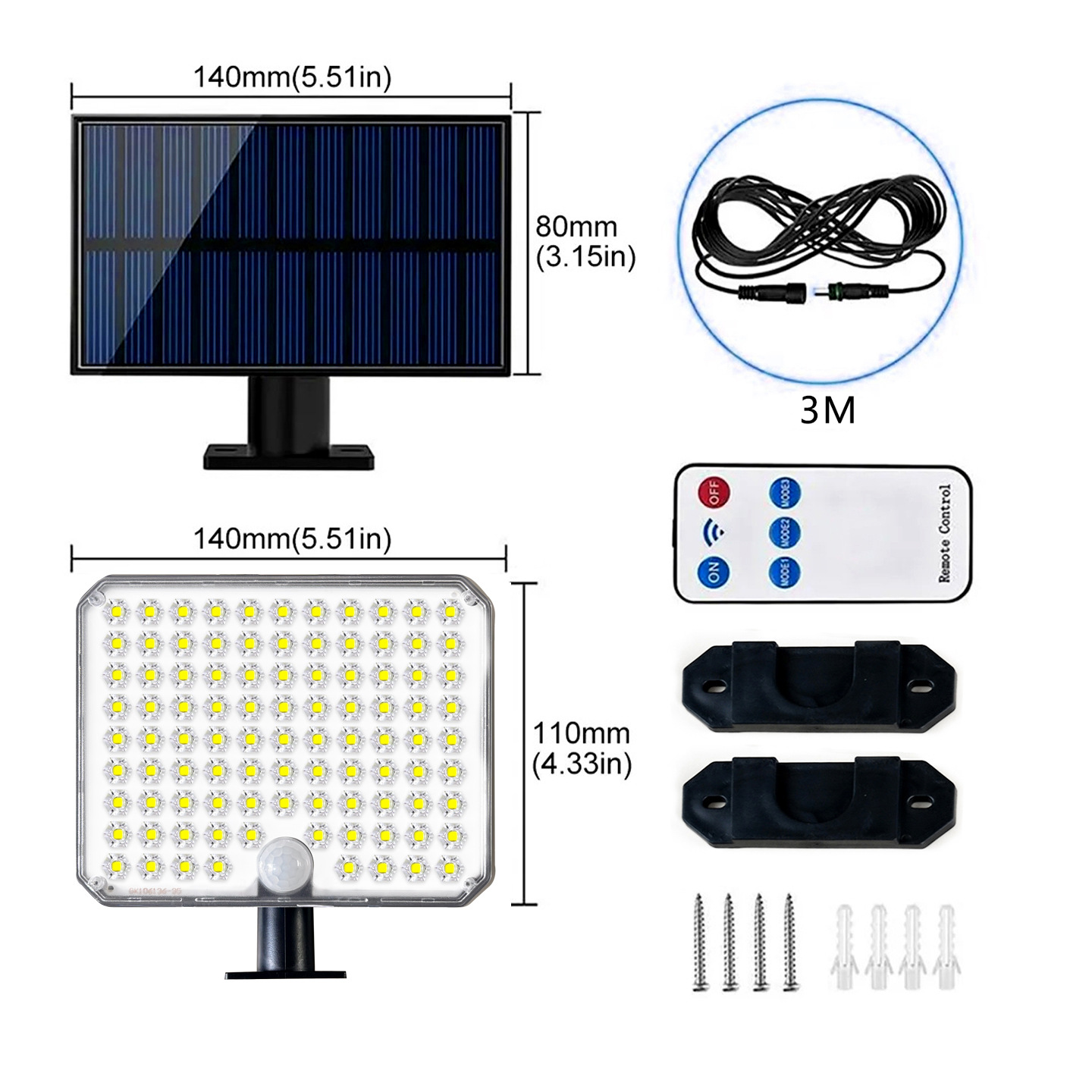 Nueva Iluminación Solar Transfronteriza, Lámpara de Jardín para Exteriores con Sensor de Movimiento, Lámpara de Pared para Garaje, Impermeable, Dividida, Pequeña Lámpara de Calle