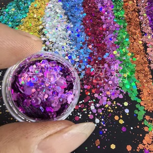 Internet Celebrity Mixed Bottled Glitter Powder, Shiny Laser Glitter Powder, Nail Art Jewelry, Fashionable Sequin Nail Art Glitter