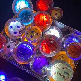 儿童发光弹力球闪光球非水球跳跳球夜市地摊玩具发光弹跳球