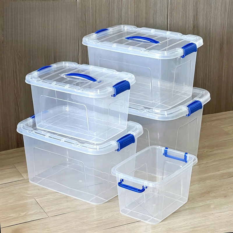 Transparent plastic storage box