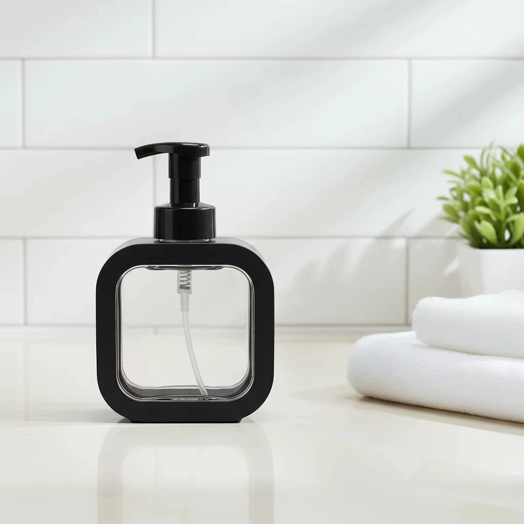 Предпочтительная модель: черная пластиковая бутылка для пены объемом 500 мл, с дозатором-помпой, из ПЭТ, пустая, большой емкости.