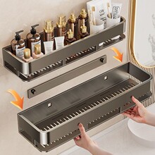 卫生间浴室置物架加高免打孔壁挂厕所洗手间洗漱台墙上高端收纳架