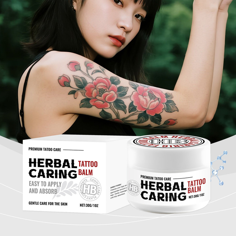 Herbal Tattoo Care Cream for Daily Nourishment and Care of Body Skin, Gentle Ingredients Tattoo Care Cream