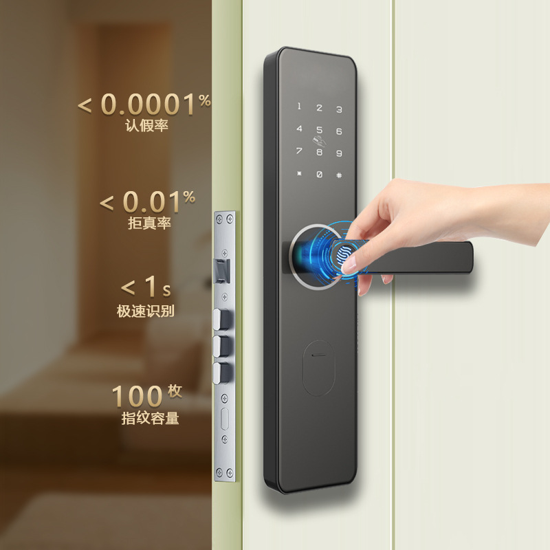 Extranjero transfronterizo semiautomático anti-robo puerta huella digital cerradura graffiti WiFi pasar cerradura puerta de entrada inteligente casa cerradura de la puerta
