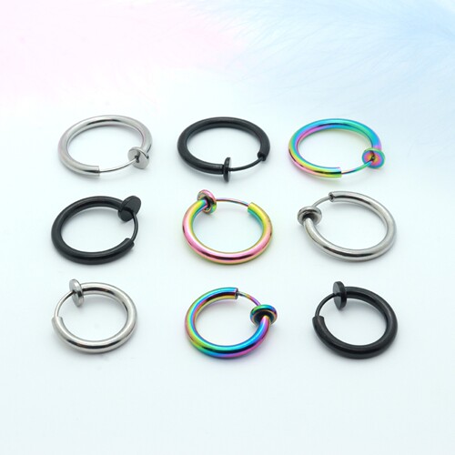 Amazon cross-border jewelry European and American stainless steel nose ring nose jewelry body piercing nose stud earring set manufacturer wholesale