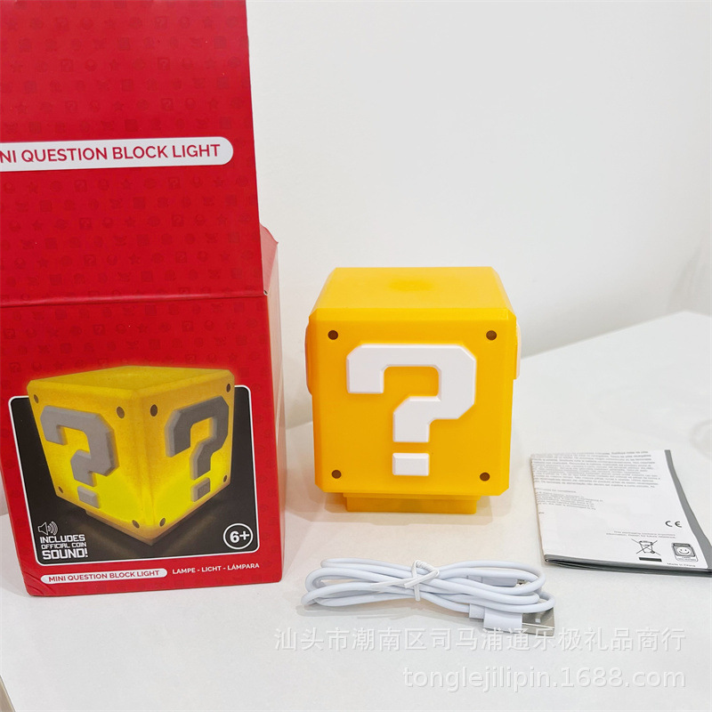 Luz LED con forma de signo de interrogación que emite sonido, luz de pensamiento, luz nocturna recargable por USB, lámpara de mesa para dormitorio, luz creativa