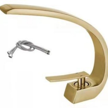 Cuenca de cobre caliente y fría del grifo lavabo baño Cuenca del Gabinete de Oro Luna curva moderno simple grifo mixto