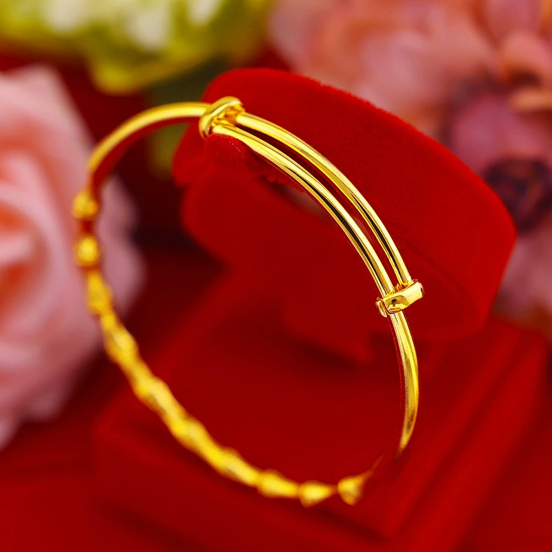 Pinduoduo Duyin Source Женский праздник мастеры Вьетнамское золотое песочное pure copper 24K bamboo push push bracelet