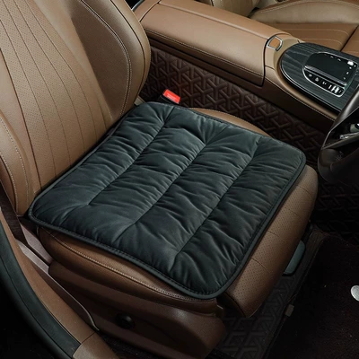 Autumn and winter car seat cushion Seat cushion, seat cover - thickened-down-square-pad-black