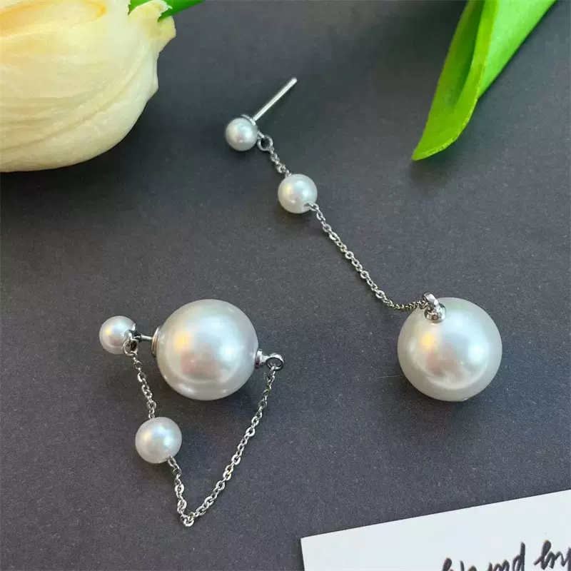 法式轻奢一款两戴珍珠耳环流苏长款耳坠高级感简约精致百搭耳饰女