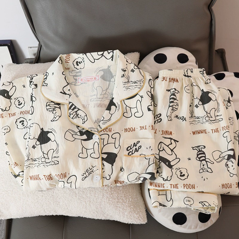 Пижамный комплект с длинным рукавом (Hello Kitty), хлопок, японский стиль, размеры M–XXL