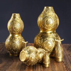 Brass Gourd Ornament, Brass Opened Cover Gourd Bagua Mouth Size Large Gift Craftsmanship Factory Wholesale