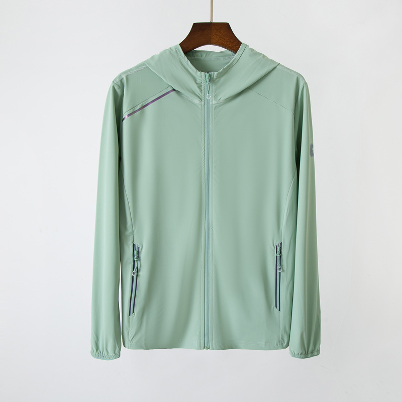 UPF50 + chaqueta solar de hielo para hombres y mujeres de alta elasticidad hilo original chaqueta solar anti-UV transpirable de hielo piel abrigo
