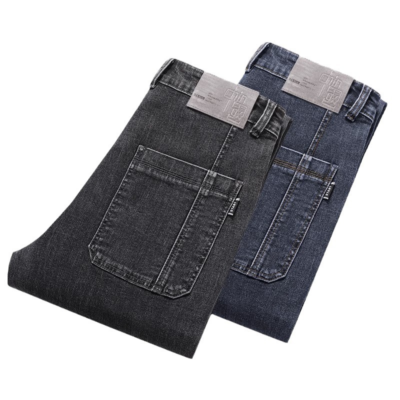 Pantalones vaqueros de los hombres del estiramiento Otoño e Invierno nueva moda versátil multi-Bolsillo recto slim fit pantalones casuales moda