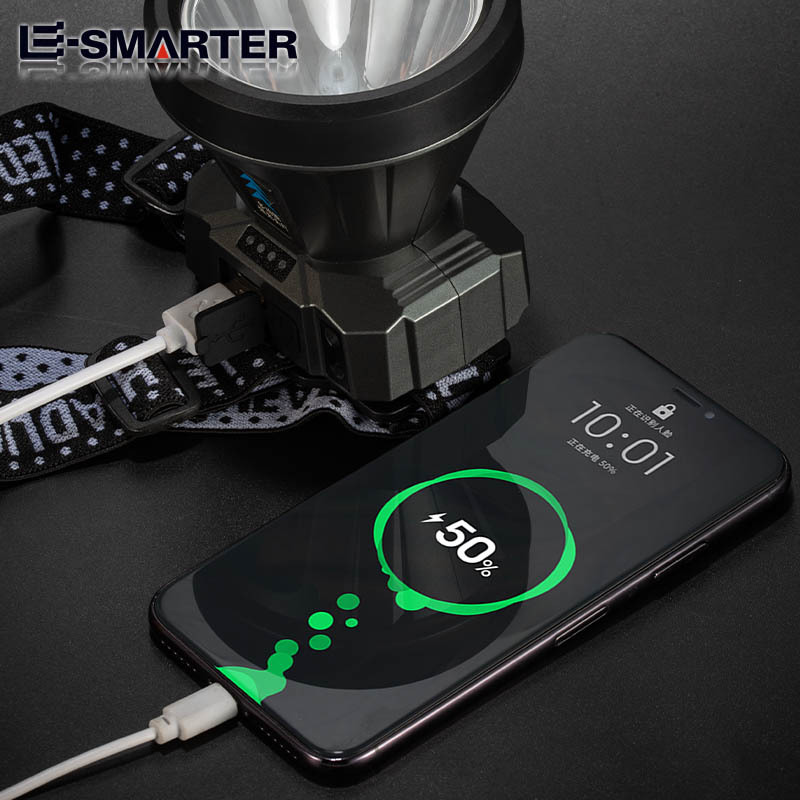 2 * 18650 luz de larga duración luz láser blanca de alto brillo luz de carga de emergencia luz de carga de emergencia