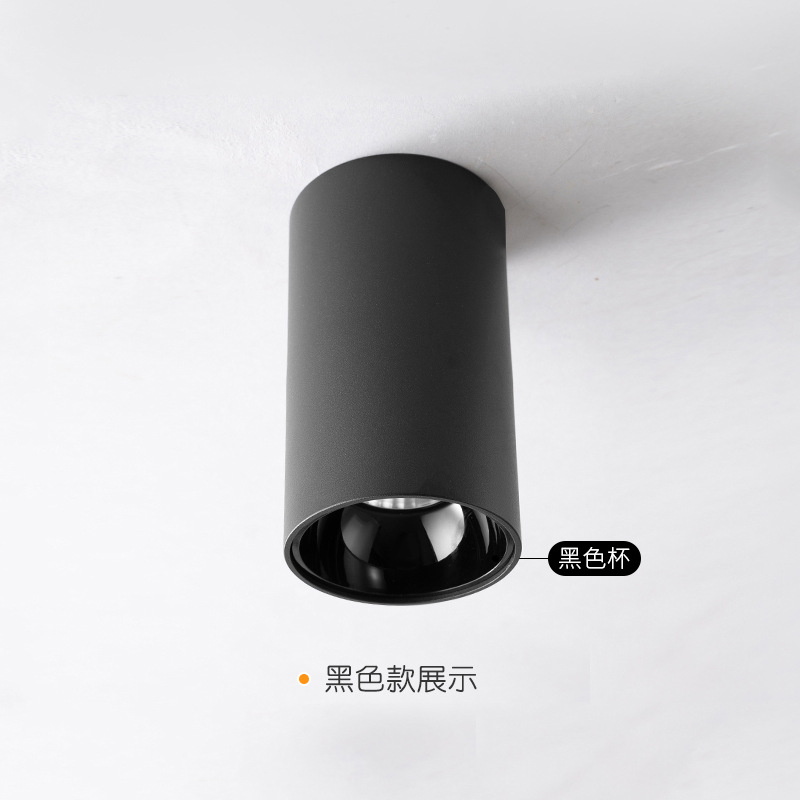 LED superficie montada downlight COB superficie montada proyector agujero-libre techo downlight redondo 15w18w24w tienda lámpara de techo