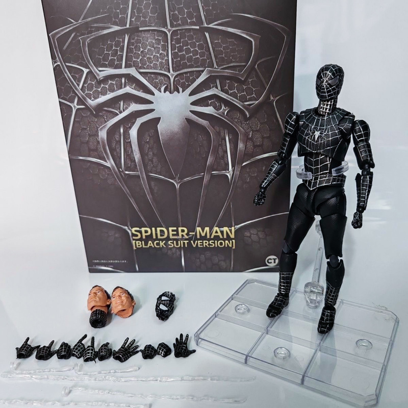 CT Factory SHF Toby Marquill Black Suit Spider-man Hero Invasive Movable Figure Model Toy Boxed CT Factory SHF Toby Marquill Black Suit Spider-man Hero Invasive Movable Figure Model Toy Boxed