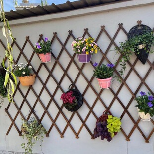 Anticorrosive Wood Fence Fence Outdoor Carbonized Telescopic Mesh Climbing Vine Flower Stand Decorative Grid Fence Cross-Border Aliexpress Dropshipping