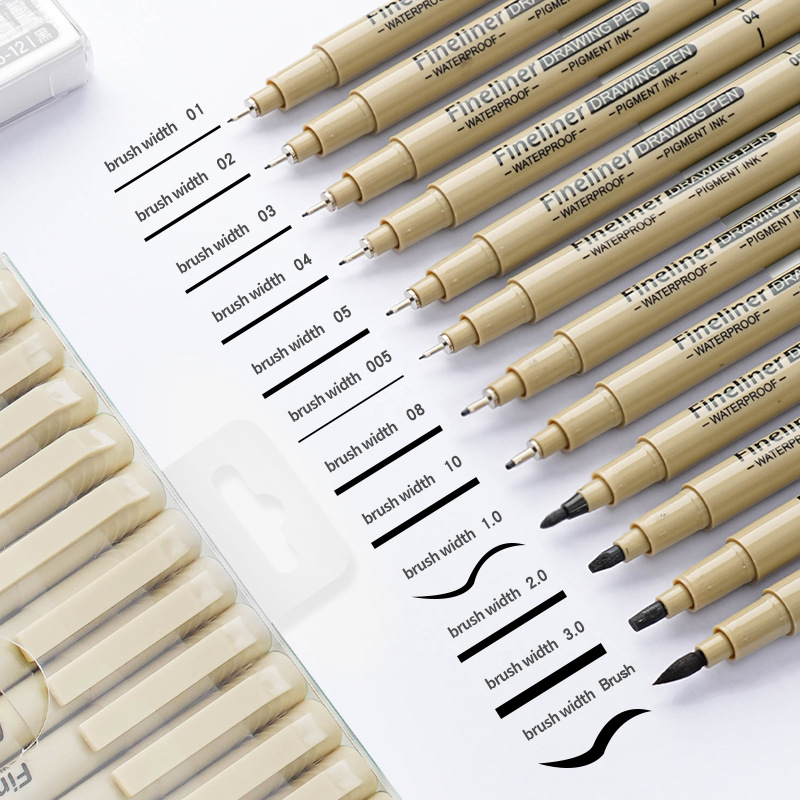 Needle Tip Pen for Students, Art Drawing Outlining Pen, Waterproof Quick-Dry Multi-Model Outlining Pen, Comic Drawing Outlining Pen