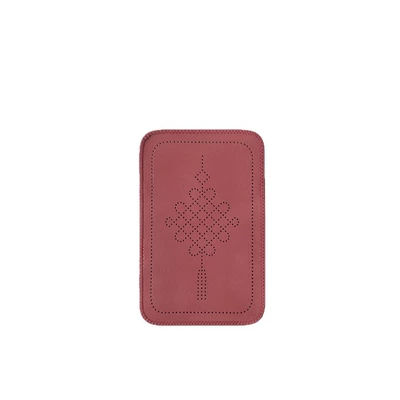 Armrest box pad — Chinese knot embossed leather, universal