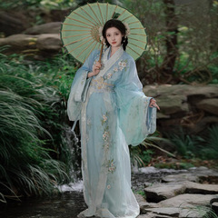 南巷瑾夏梨花月明汉服女2025春夏新款战国袍直裾超仙绣花大袖重工
