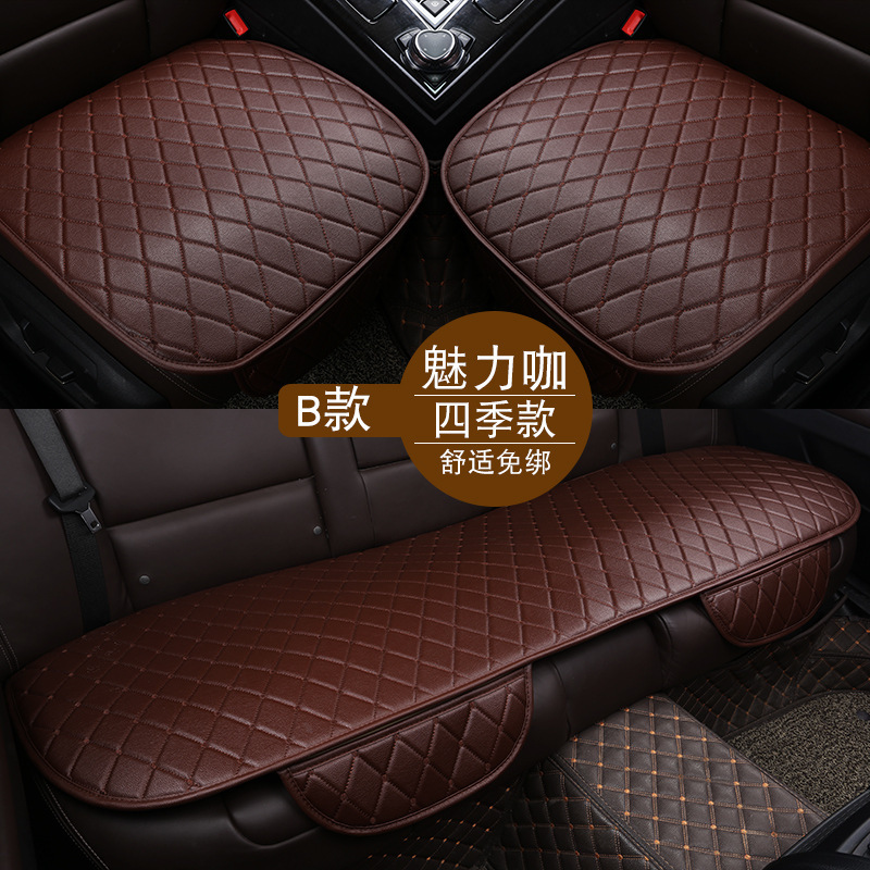 Cojín de asiento de coche sin lazos cuatro estaciones conjunto universal de tres piezas sin respaldo línea roja negra en forma de diamante costura de tela escocesa funda de cojín de asiento único