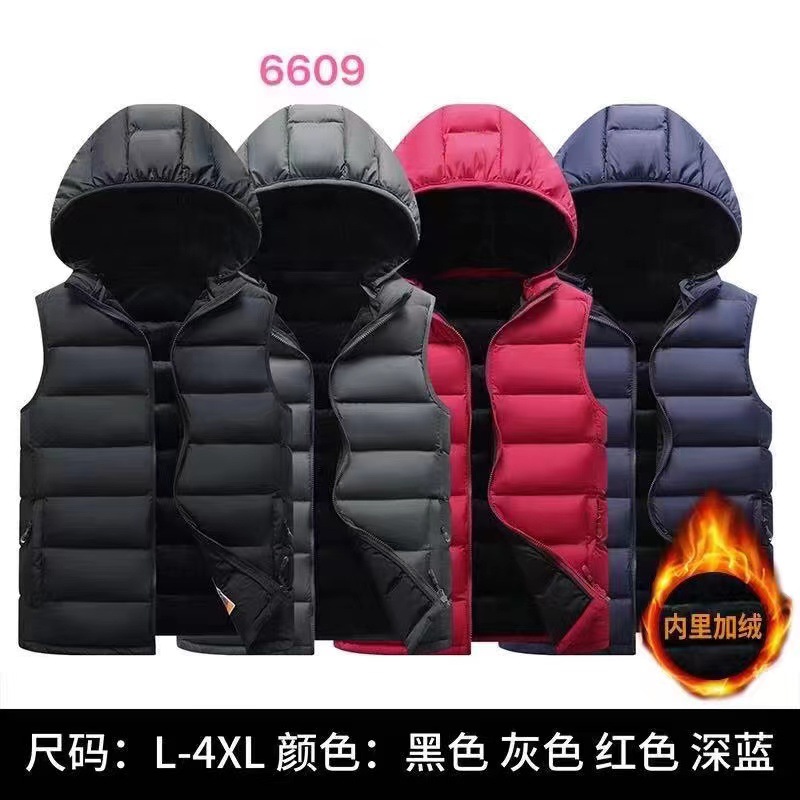 Transfronterizo más tamaño costilla Chaleco de algodón Chaleco de los hombres de otoño e invierno engrosada chaleco caliente sin mangas chaleco comercio exterior