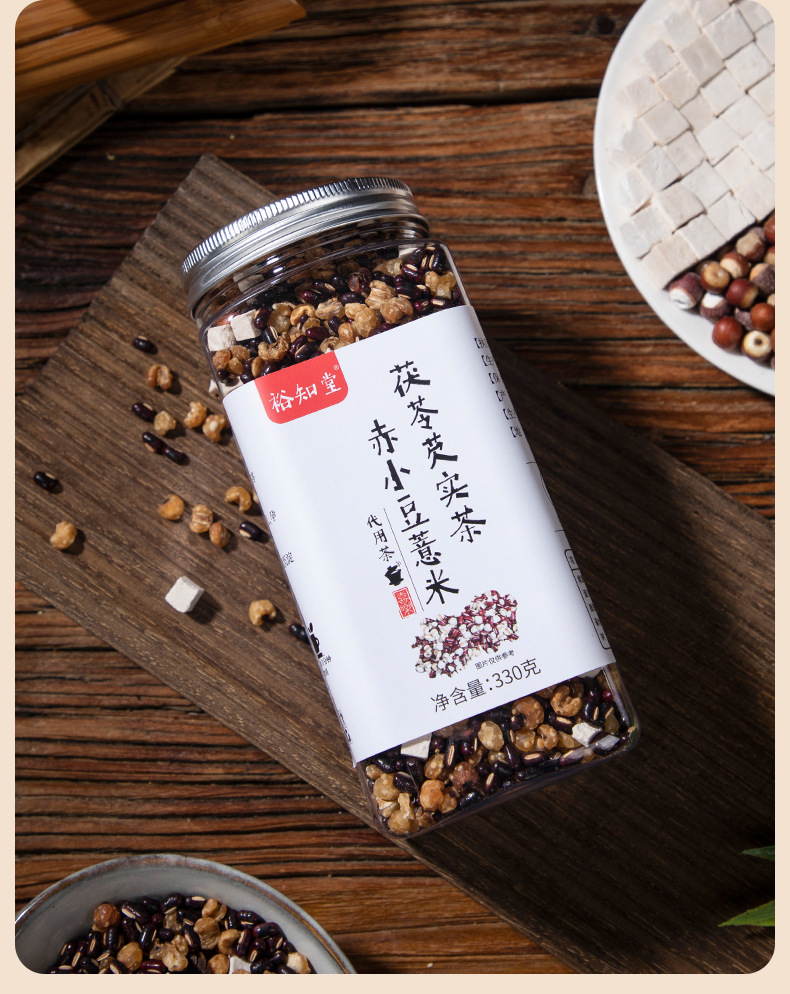 Three-Steam Three-Sun Red Bean Poria Coix Tea (330g) — Roasted Herbal Blend with Euryale specifications