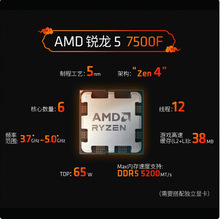 �m���AMD �J�� CPU ̨ʽ�C̎���� R5 7500F ɢƬCPU