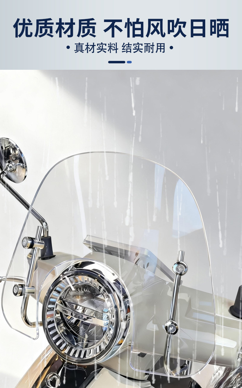 Kuangyang KR150LIKE150 motorcycle-specific upgraded and heightened front windshield, high-definition and durable windscreen