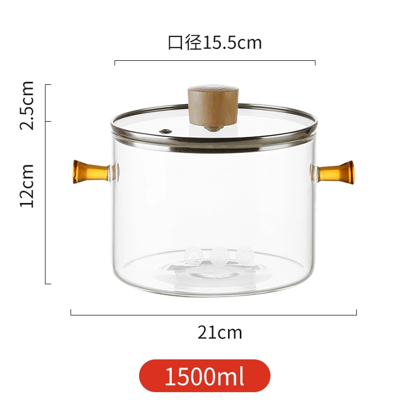 Стеклянная кастрюля-для тушения с высоким borosilicate стекла, прозрачная кастрюля для приготовления пищи, газ, огонь, высокая температура, маленькие горшочки, мини-кастрюля для супа