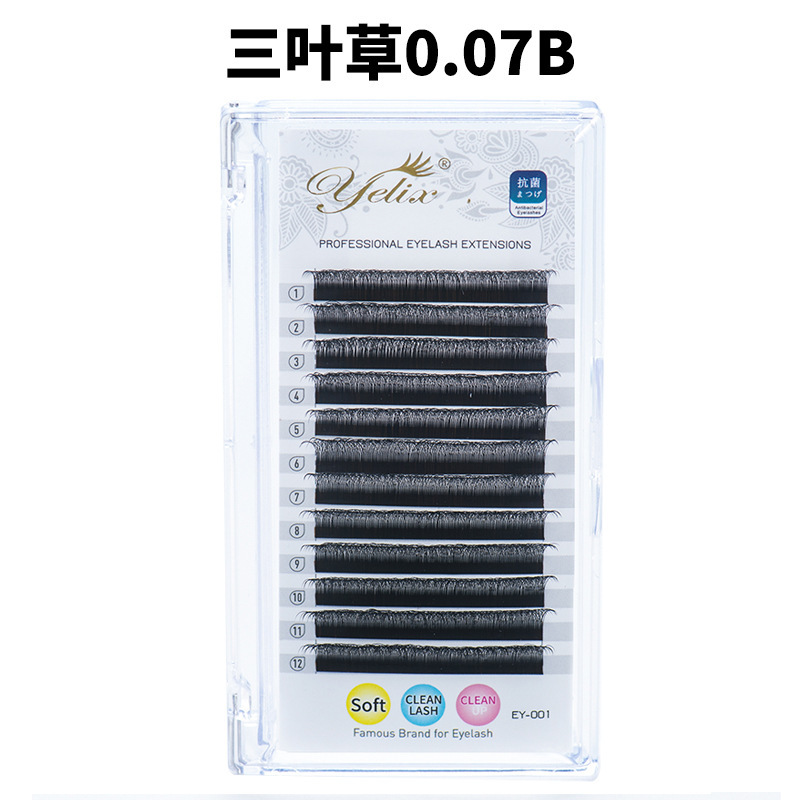 Fábrica 0.07 flores injerto pestañas suaves densas falsas pestañas natural injerto de pestañas de trébol al por mayor