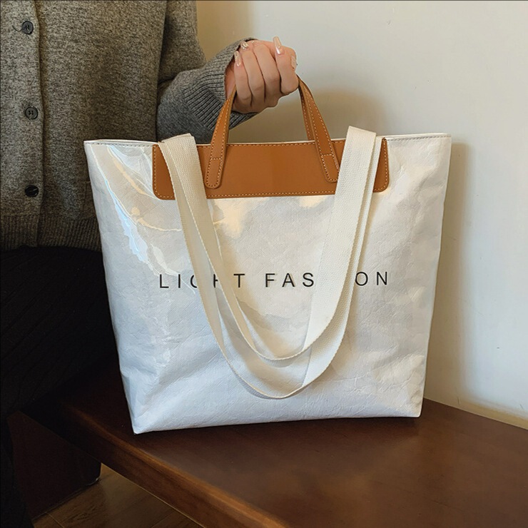Cross-Border Women's Bag, Kraft Paper, Dupont Pvc Jelly Bag, Transparent Hand-Carry Tote Bag, Casual Commuting Shoulder Crossbody Bag Cross-Border Women's Bag, Kraft Paper, Dupont Pvc Jelly Bag, Transparent Hand-Carry Tote Bag, Casual Commuting Shoulder Crossbody Bag