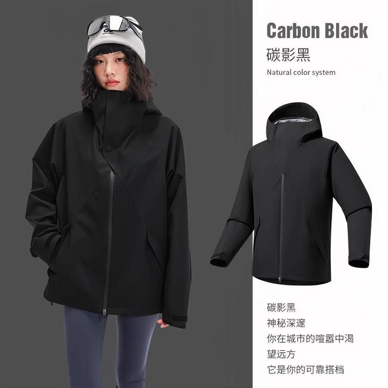 2025春秋户外冲锋衣小个子女生防风防水登山服男连帽情侣夹克外套|undefined