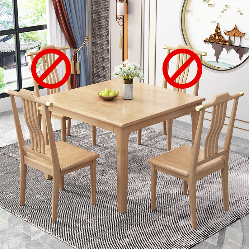 Mesa de comedor de madera maciza cuadrada pequeño apartamento casa pequeña mesa cuadrada moderna mesa de madera de ocio chino sala de alquiler pequeña mesa de té