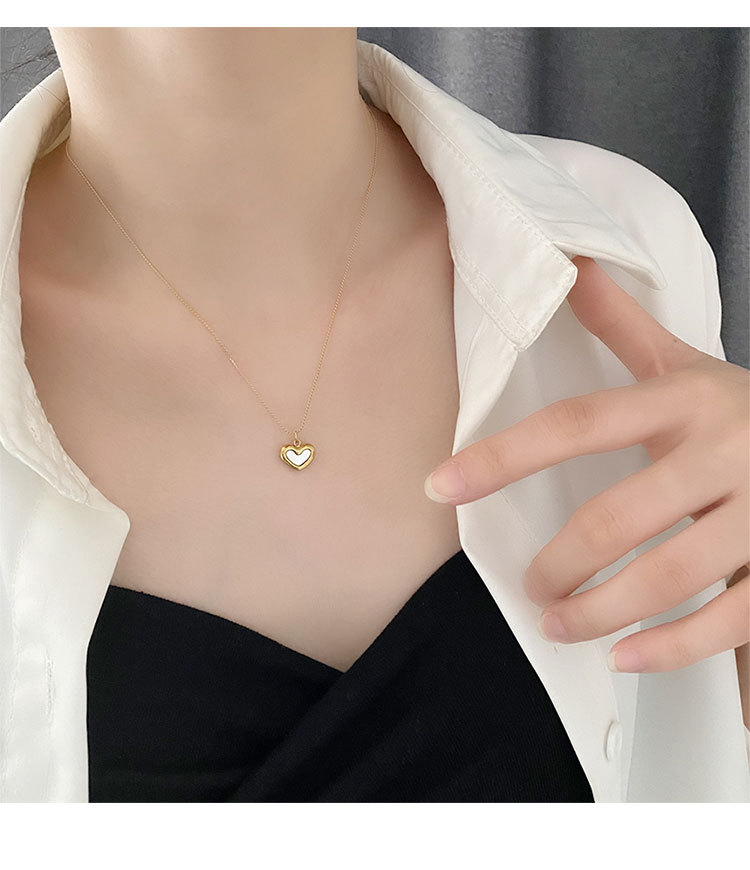 Women'S Gender Real Gold Plated Heart Shape 304 Stainless Steel Fashion Waterproof Non Tarnish Necklace