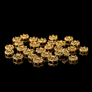 Ancient-Style Gold-Plated Card Rings with 24K Gold Craftsmanship, Gold-Colored Mechanic's Card, Eco-Friendly Color Spacer Beads, DIY Jewelry Accessories