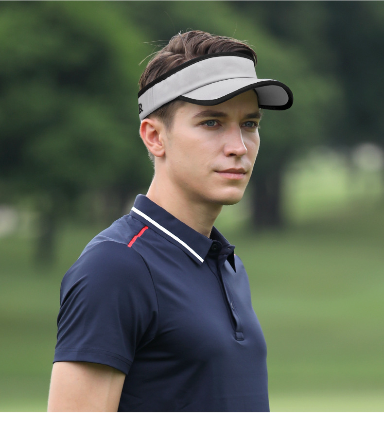 Mũ golf không đỉnh PGM chống nắng nam thoáng khí hút ẩm — MZ045-Đen Trắng, MZ045-màu xám đen, MZ045-in màu đen trắng, Mz040-trắng Đen chi tiết 7