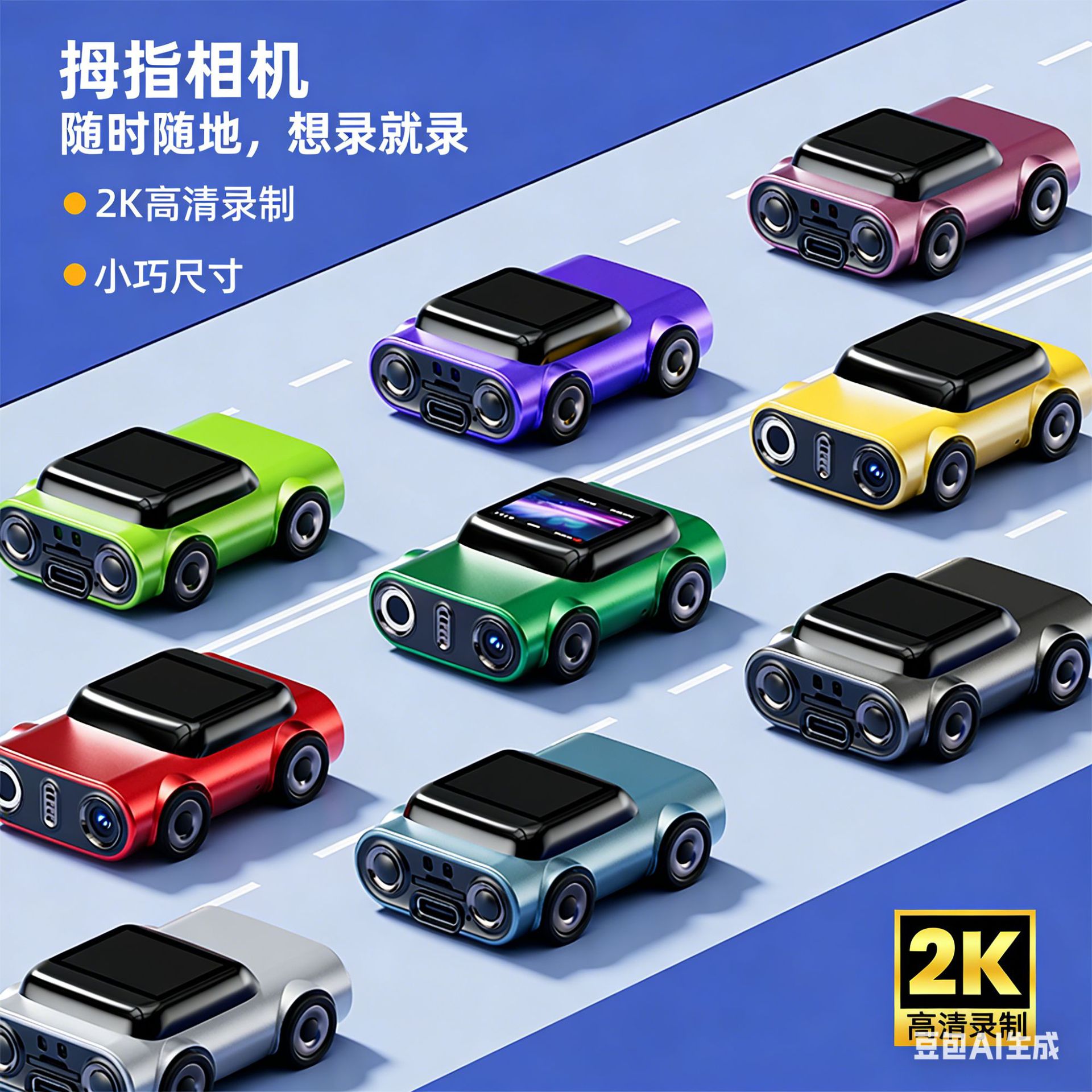 Cross-Border Hot-Selling High-Definition Mini Camera Thumb Camera Portable Children's Retro Mini Pocket Camera Student Party