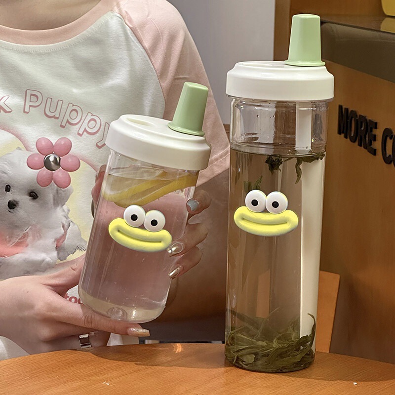 ストロー付きの新しいスタイルのプラスチックカップ、パールミルクティーを吸うことができ、見栄えの良い大容量のポータブルフルーツティーカップ、ギフトロゴ付き|undefined