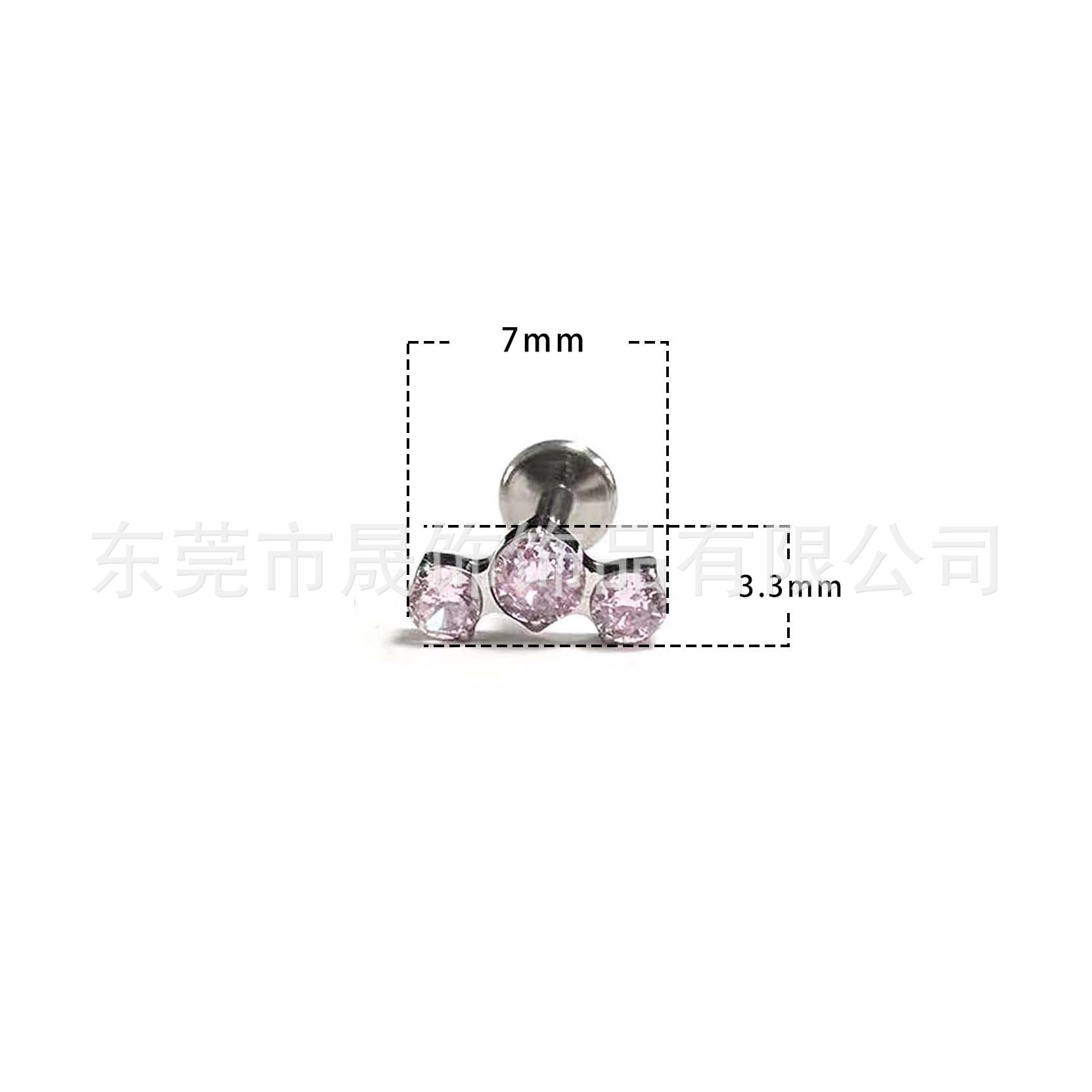 F-136 Titanium Alloy 三连 Diamond Ear Stud Studded 5A Cubic Zirconia Helix Cartilage Stud G23 Implant Grade Titanium Labret Stud 人体 Piercing Jewelry