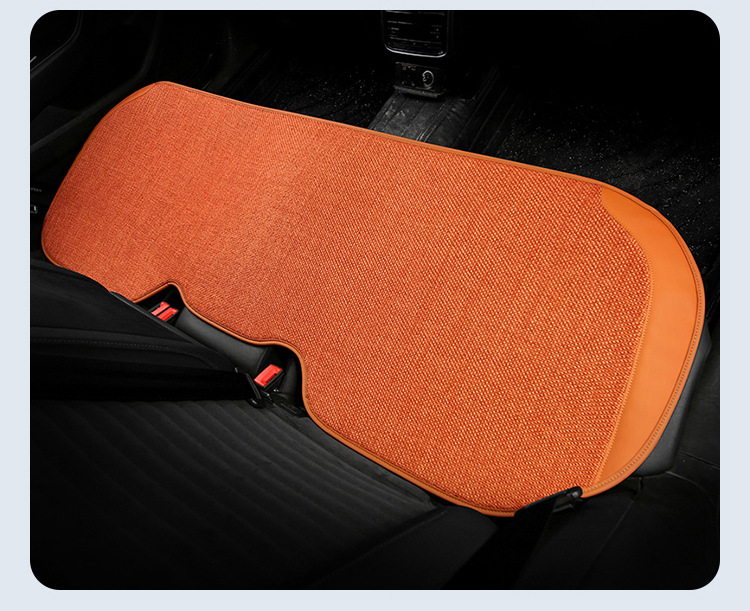 Car Seat Cushion, Universal for All Seasons, Three-Piece Set, Single-Piece Seat Cushion, Cotton and Linen, Breathable, Non-Slip, Wear-Resistant, Car Seat Cushion